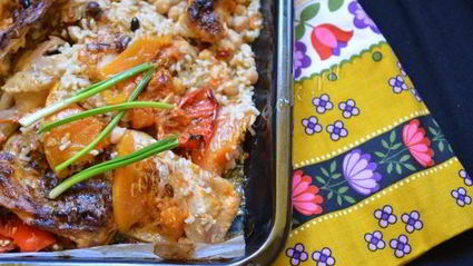 курица в духовке с тыквой