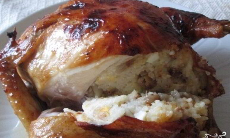 Рецепт курицы, запеченной с рисом