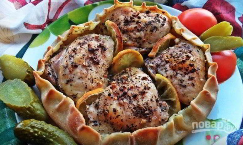 Рецепт курицы, запеченной в съедобной тарелке