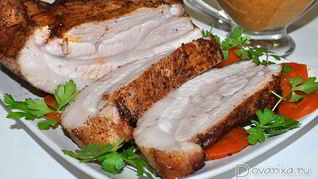 Свиная грудинка, запеченная с пивом