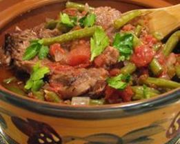 Тушеная баранина со стручковой фасолью