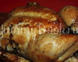 Запеченая курица над слоем соли