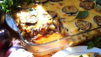 баклажаны с козьим сыром и базиликом