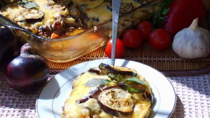 баклажаны с козьим сыром и базиликом