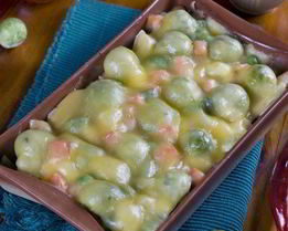 Брюссельская капуста на пару с соусом