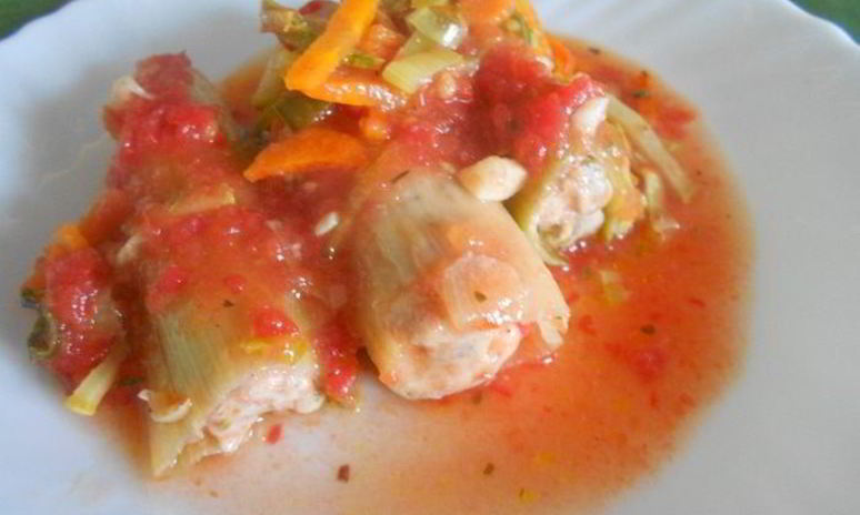 Рецепт фаршированного лука-порея