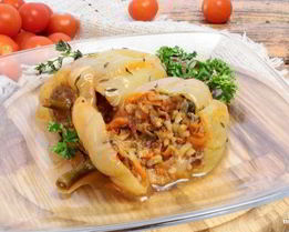 Фаршированный перец грибами в духовке