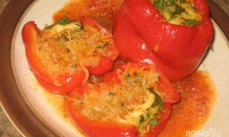 Рецепт фаршированного перца с овощами