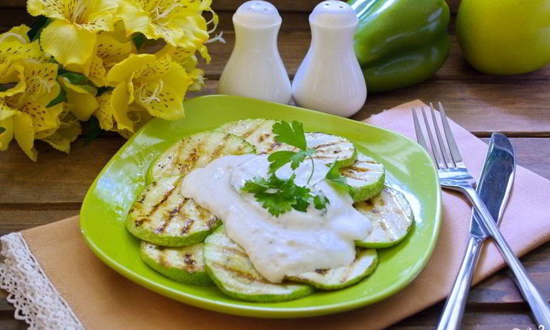 Рецепт кабачков на сковороде гриль