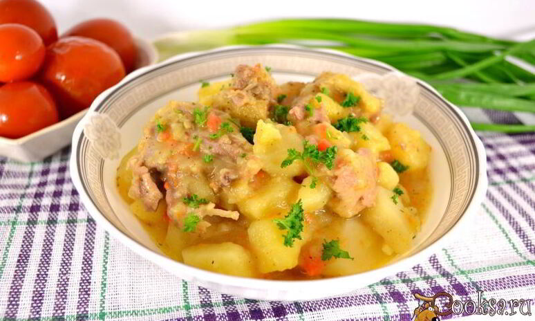 Рецепт картофеля тушеного с уткой в мультиварке