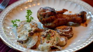 Картофельный гратен с грибами