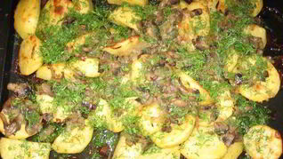 Картошка, запеченная с грибами