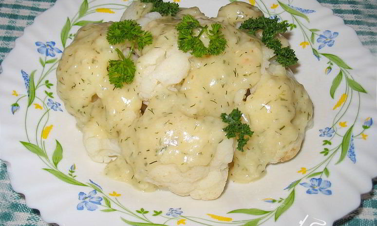 Рецепт цветной капусты с чесночным соусом