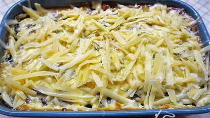 цветная капуста с курицей и грибами в духовке