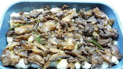 цветная капуста с курицей и грибами в духовке