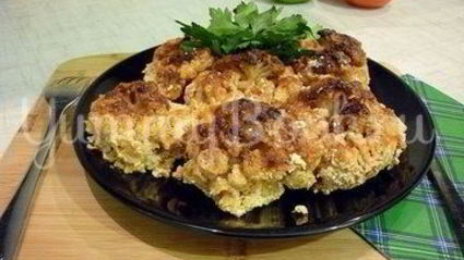 цветная капуста, запеченная в сметанно-сырном соусе