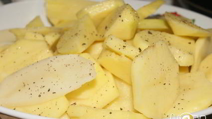 запеченный картофель с луком в сметане