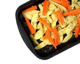 Запеченые овощи в лимонном соке со шнитт-луком