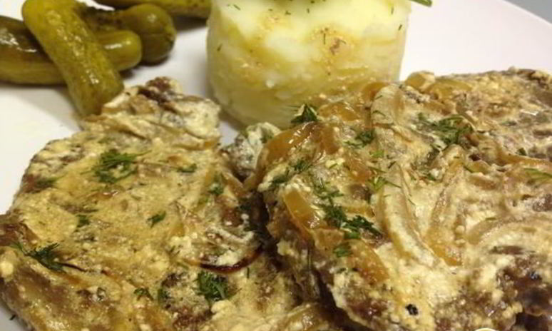 Рецепт говяжьей печени в сметане