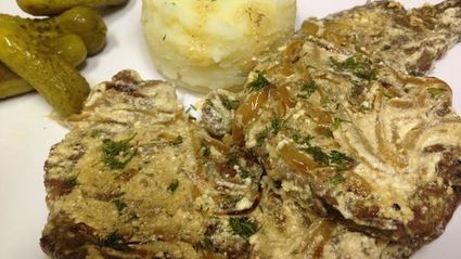 говяжья печень в сметане