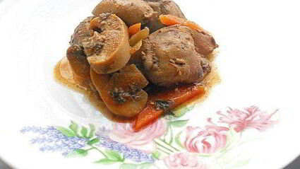 куриная печень с грибами