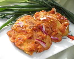 Куриная печень с манго