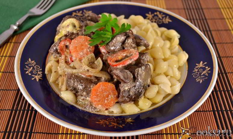 Рецепт куриной печени с овощами в духовке