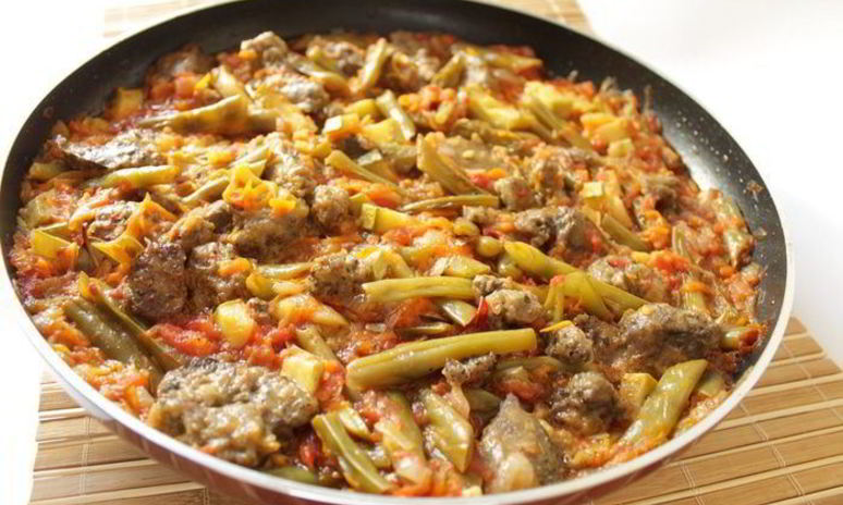 Рецепт куриной печени с овощами в кисло-сладком соусе