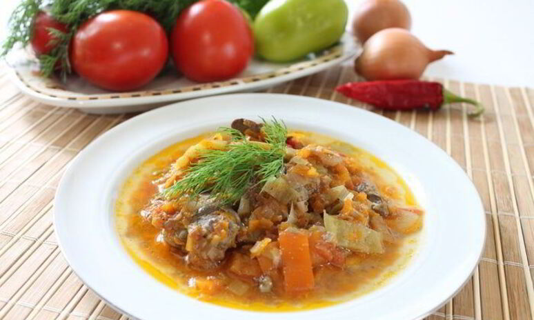 Рецепт куриной печени, тушенной с овощами золотая осень