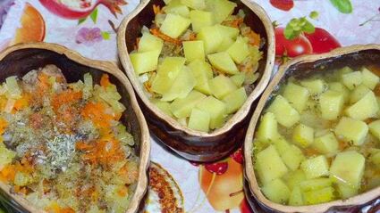 куриная печень в горшочках с картошкой