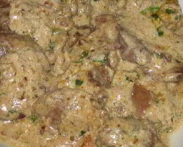 Куриная печень в соусе