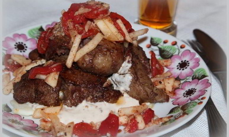 Рецепт печени фламбированной