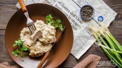 печень говяжья в сметане