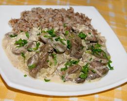 Печень индейки с луком