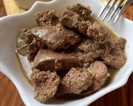 Печень индейки тушеная