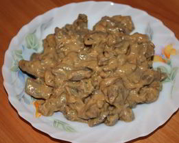 Печень по-строгановски в мультиварке