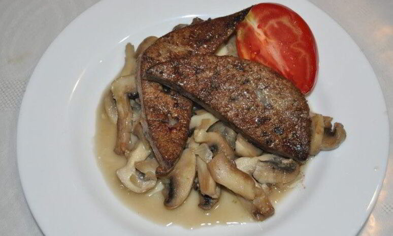 Рецепт печени с грибами