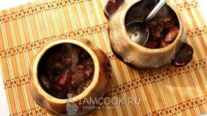 печень с картошкой в горшочке