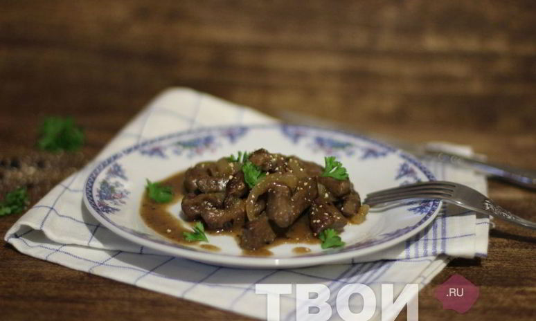 Рецепт печени с луком