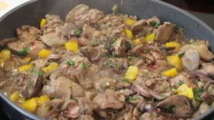 печень с овощами