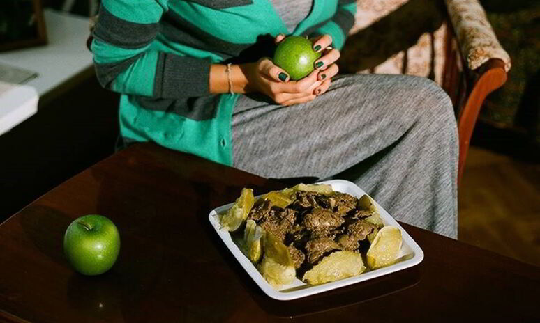 Рецепт печени с яблоками