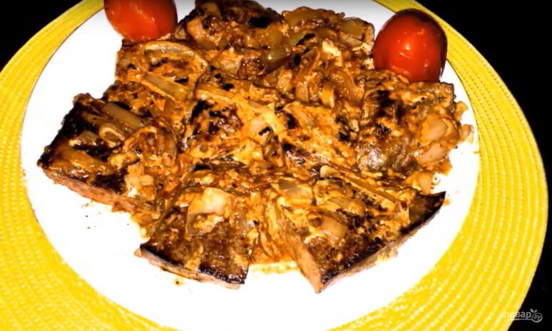 Рецепт печени свиной со сметаной