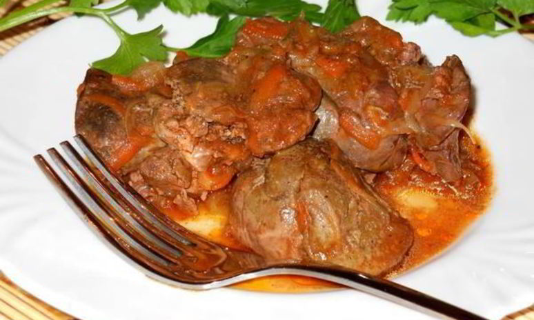 Рецепт печени тушеной в томатном соку