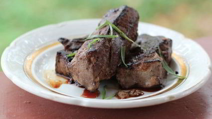 печень в абрикосовой глазури