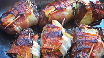 печень в беконе с картофелем