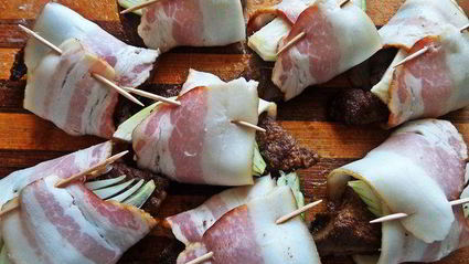 печень в беконе с картофелем