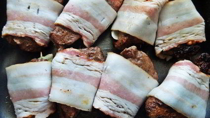 печень в беконе с картофелем