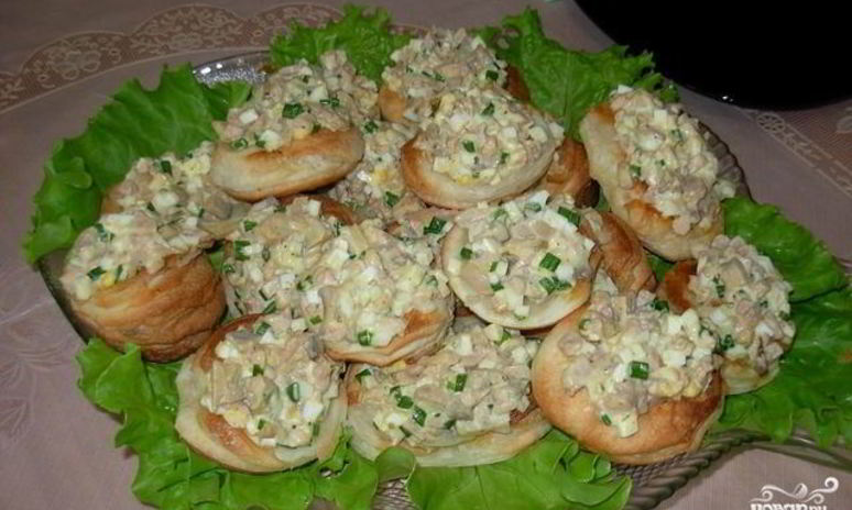 Рецепт волованов с печенью трески