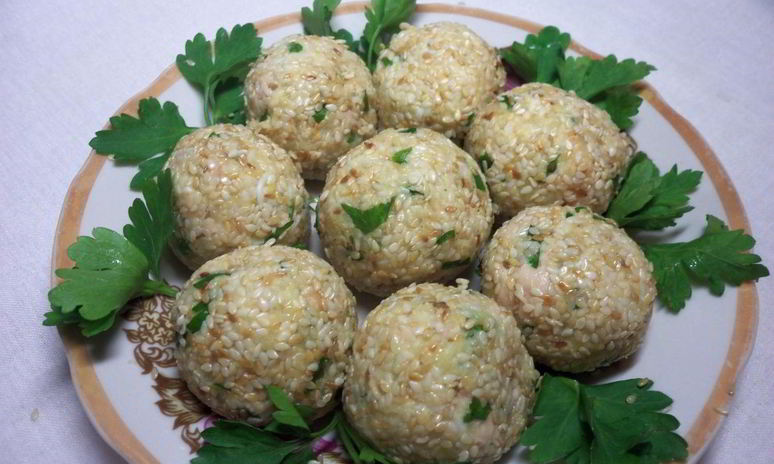 Рецепт закусочных шариков с печенью трески