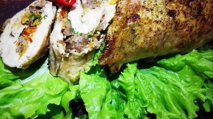 запеченные куриные грудки с печенью